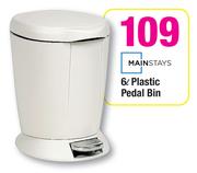 Mainstays 6L Plastic Pedal Bin