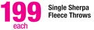 Single Sherpa Fleece Throws-Each