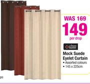 Always Home Mock Suede Eyelet Curtain 145x225Cm-Per Drop