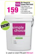Simple Choice 5L Peach Or Cream PVA Paint-Each