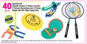 Sportscraft Shuttle Smash, 2 Player Jai-Lite, 2 Person Horseshoe Set, 2 Player Magic Mit Or 100g Fly