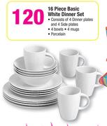 16-Piece Basic White Dinner Set