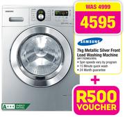 Samsung 7Kg Metallic Silver Front Load Washing Machine