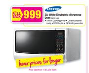 Samsung 30L  White Electronic Microwave Oven ME9114W