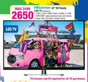 Hisense 32" HD Ready LED TV-LEDN32D33
