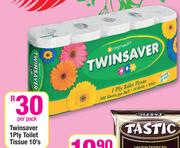 Twinsaver 1 Ply Toilet Tissue-10's Per Pack