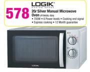 Logik 20Ltr Silver Manual Microwave Oven P70H20L-SEA