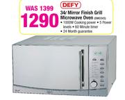 Defy 34Ltr Mirror Finish Grill Microwave Oven DMO343