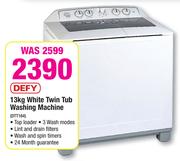 Defy 13kg White Twin Tub Washing Machine DTT164