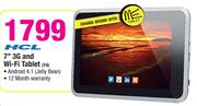 HCL 7" 3G and Wi-Fi Tablet Y4