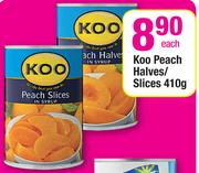 Koo Peach Halves/Slices-410gm Each