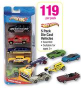 Hot Wheels 5 Pack Die Cast Vehicles Assorted-Per Pack