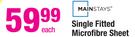 Mainstays Single Fitted Microfibre Sheet-Each