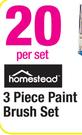 Homestead 3 Piece Paint Brush Set