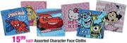 Assorted Character Face Cloths-Each