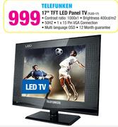 Telefunken 17" TFT Panel TV TLED-17