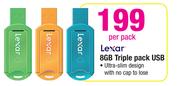 Lexar 8GB Triple Pack USB-Per Pack