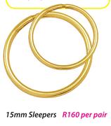 9ct Gold 15mm Sleepers-Per Pair