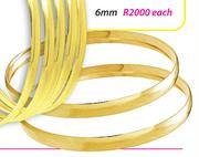 6mm 9ct Gold 'C' Shaped Bangles Each