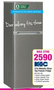 KIC 215Ltr Metallic Silver Top Freezer Fridge KTF 523/1 ME