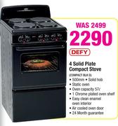 Defy 4 Solid Plate Compact Stove COMPACT BLK D