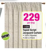 Always Home Taped Script Jacquard Curtain-Per Drop