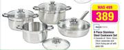Mainstays 8 Piece Stainless Steel Cookware Set