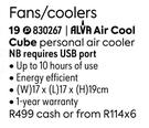 Alva Air Cool Cube Personal Air Cooler 830267