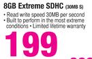 Sandisk 8GB Extreme SDHC(30MB S)