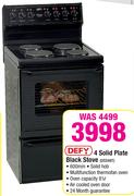 Defy 4 Solid Plate Black Stove DSS497