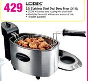 Logik 3.5L Stainless Steel Oval Deep Fryer DF-23