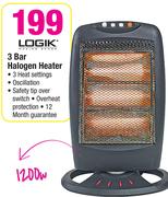 Logik 3 Bar Halogen Heater