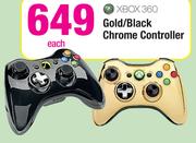 Xbox360 Gold/Black Chrome Controller-Each