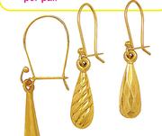 9ct Gold And Silver Medium Teardrop Earrings Per Pair