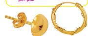 9ct Gold And Silver Earrings Per Pair