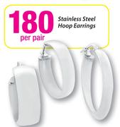 Stainless Steel Hoop Earrings Per Pair