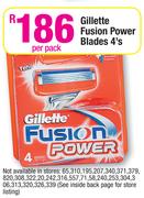 Gillette Fusion Powder Blades-4's Per Pack