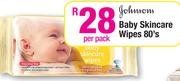 Johnsons Baby Skincare Wipes-80's