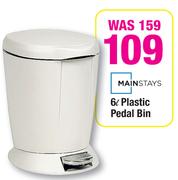 Main Stays 6L Plastic Pedal Bin