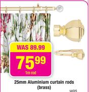25mm Aluminium Curtain Rods(Brass)-1m