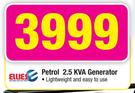Ellies Petrol 2.5 KVA Generator