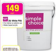 Simple Choice 20Ltr White PVA