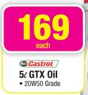 Castrol 5L GTX Oil 20W50 Grade-Each
