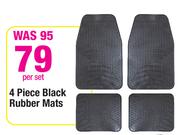 4 Piece Black Rubber Mats-Per Set