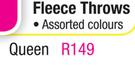 Always Home Queen Coral Fleece Throws In Assorted Colours-Each