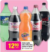 Coke Light, Tab, Coke Zero, Fanta Or Sprite(Excluding Coke)-2Ltr Each