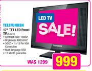 Telefunken 17" TFT LED Panel TV TLED-17