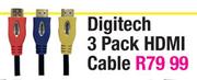 Digitech 3 Pack HDMI Cable
