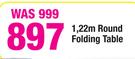 1.22m Round Folding Table
