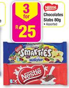 Nestle Chocolate Slabs-3 x 80gm